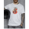 Tricou Death în roșu cu o coasă și un cocktail. Photo 1
